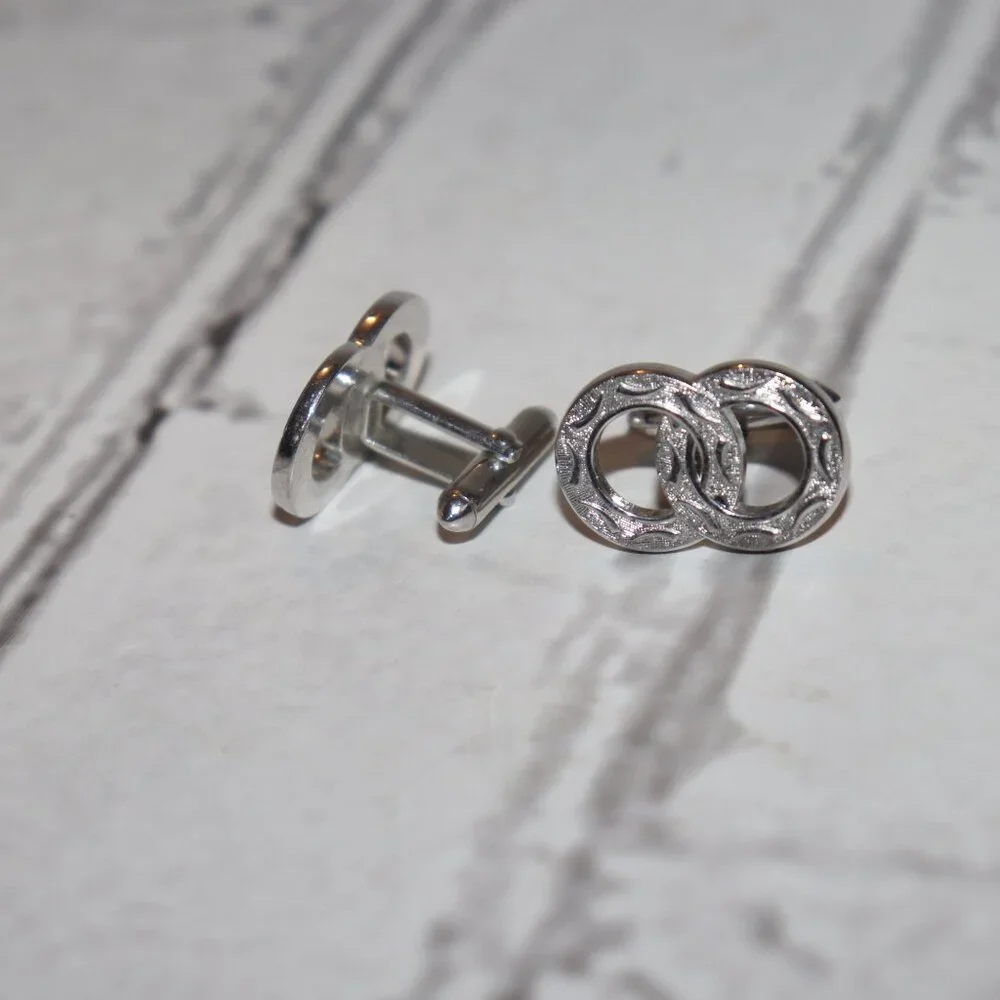 ✨ Vintage Silver Men’s Cufflinks – Wide Design (1